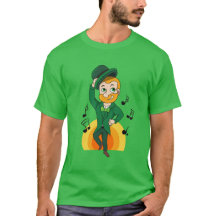 Dancing leprechaun, St. Patrick's Day cartoon