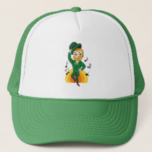 Dancing leprechaun, St. Patrick's Day cartoon Trucker Hat