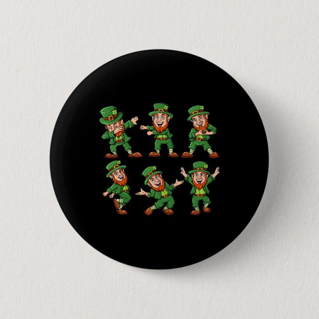 Dancing Leprechauns St Patrick's Day Fun Boys Girl 2 Inch Round Button (Front)