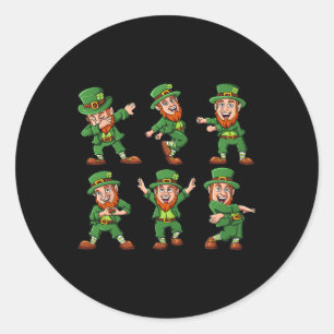 Dancing Leprechauns St Patrick's Day Fun Boys Girl Classic Round Sticker