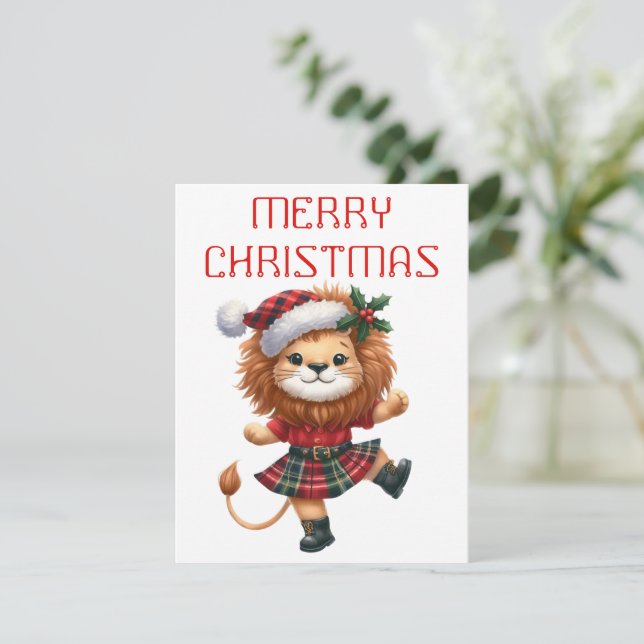 Dancing Lion Cub - Carte de Noël (Debout devant)