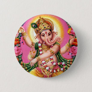 Dancing Lord Ganesha 2 Inch Round Button