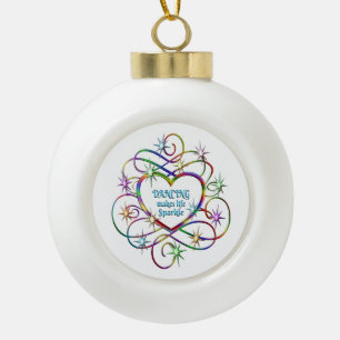 Dancing Makes Life Sparkle Ceramic Ball Christmas Ornament