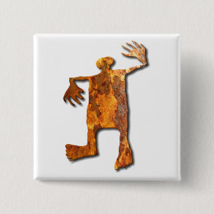 Dancing Man rust 2 Inch Square Button