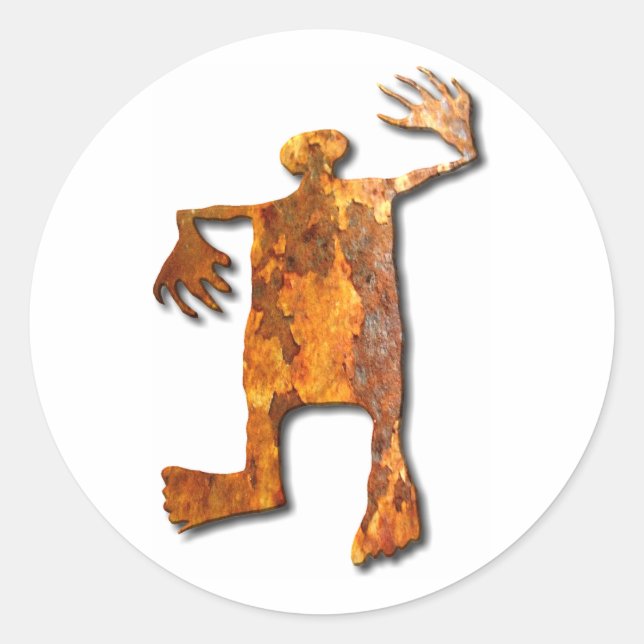 Dancing Man rust Classic Round Sticker (Front)