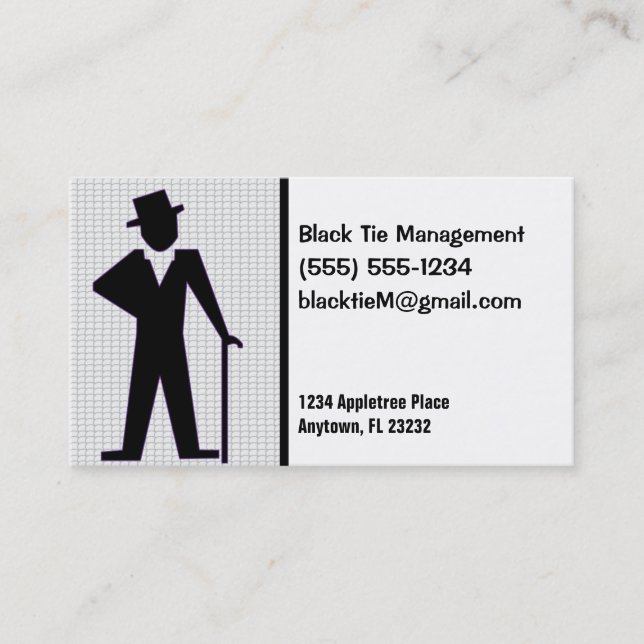 Dancing Man Silhouette Customizable Business Card (Front)