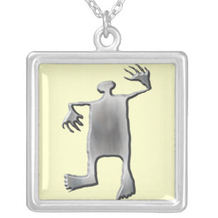 Dancing Man stainless steel Silver Plated Necklace
