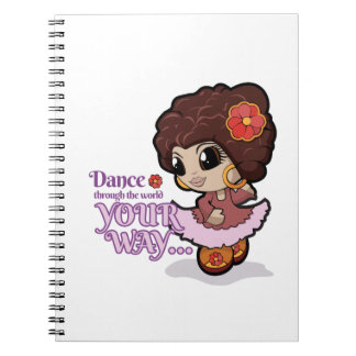 Dancing Manga girl notebook