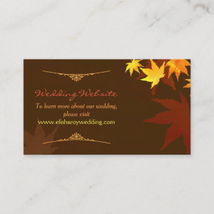 Dancing Maple Leaf Fall Wedding Website Enclosure Card