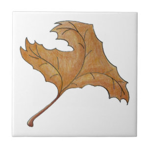 Dancing Maple Leaf Gold Tile