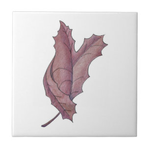 Dancing Maple Leaf Purple Tile