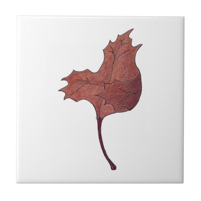 Dancing Maple Leaf Red Tile (Front)