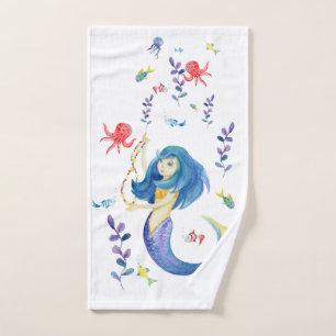 Dancing mermaid bath towel set