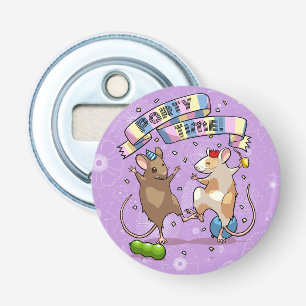 Dancing Mice Party Time Banner Confetti & Balloons Bottle Opener