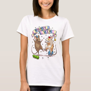 Dancing Mice Party V.I.P. Banner & Balloons Design T-Shirt