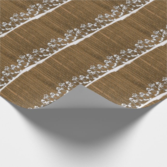 Dancing Mini Snowmen Wrapping Paper (Corner)