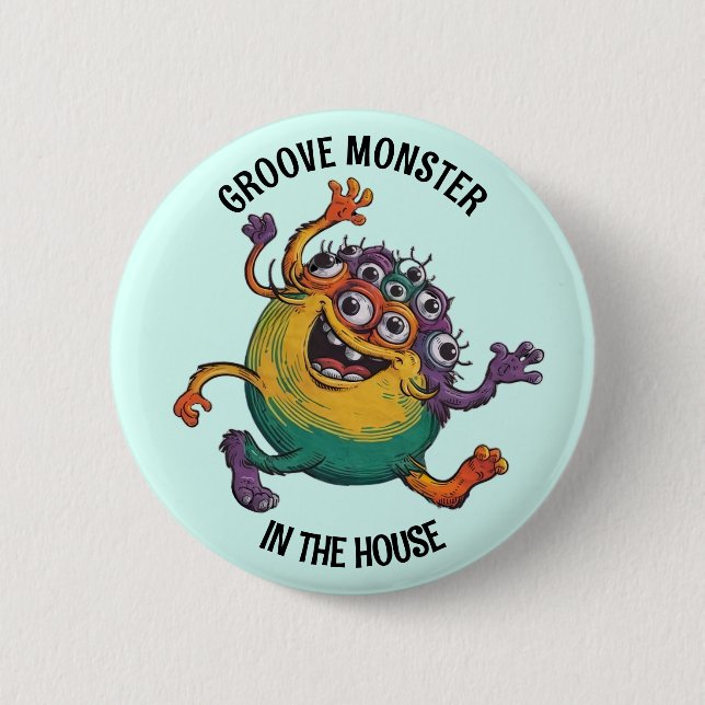 Dancing Monster 2 Inch Round Button (Front)