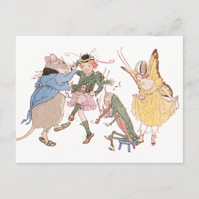 Dancing Mouse and Fairies Postcard (Front)