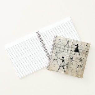 Dancing Movements Vintage Paper Notebook