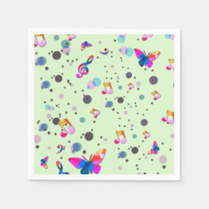 Dancing Music of Colours on Green Napkin
