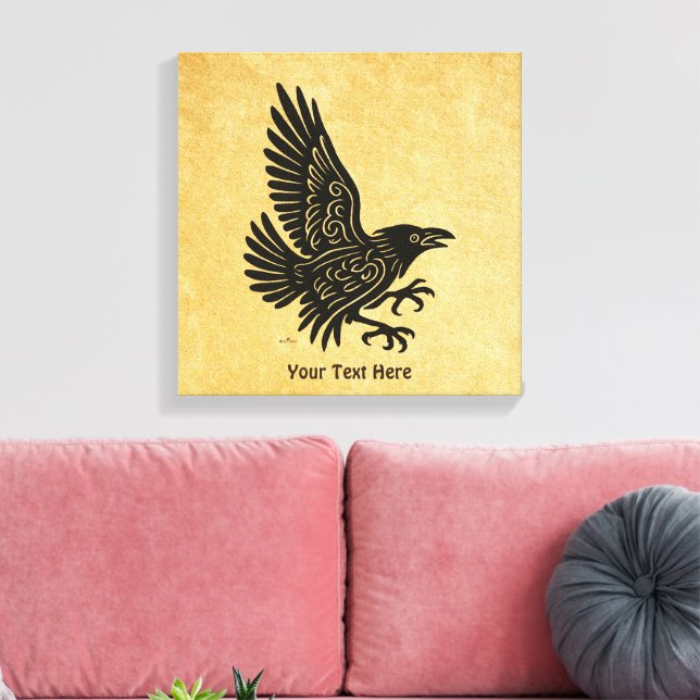 Dancing Norse Raven Canvas Print (Insitu(LivingRoom))