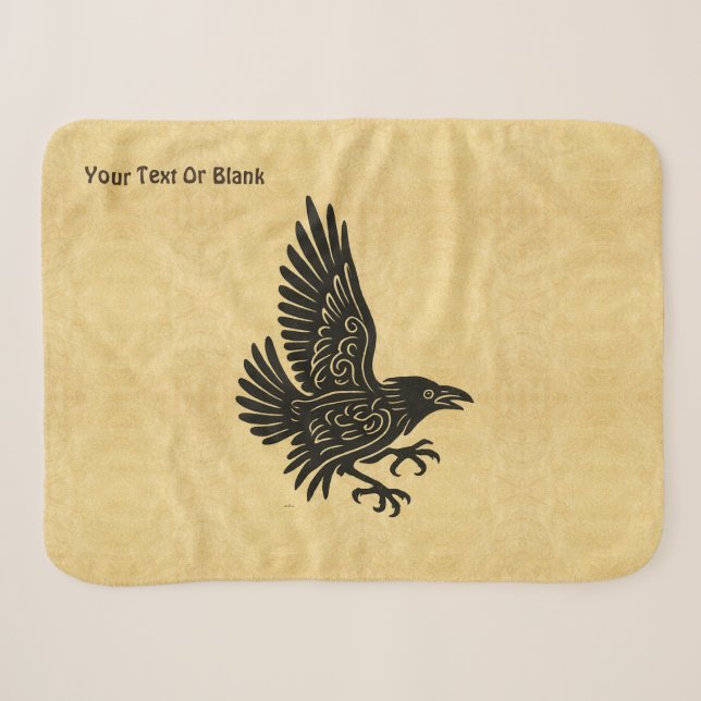Dancing Norse Raven Sherpa Blanket (Front (Horizontal))