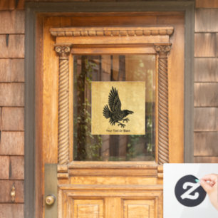 Dancing Norse Raven Window Cling