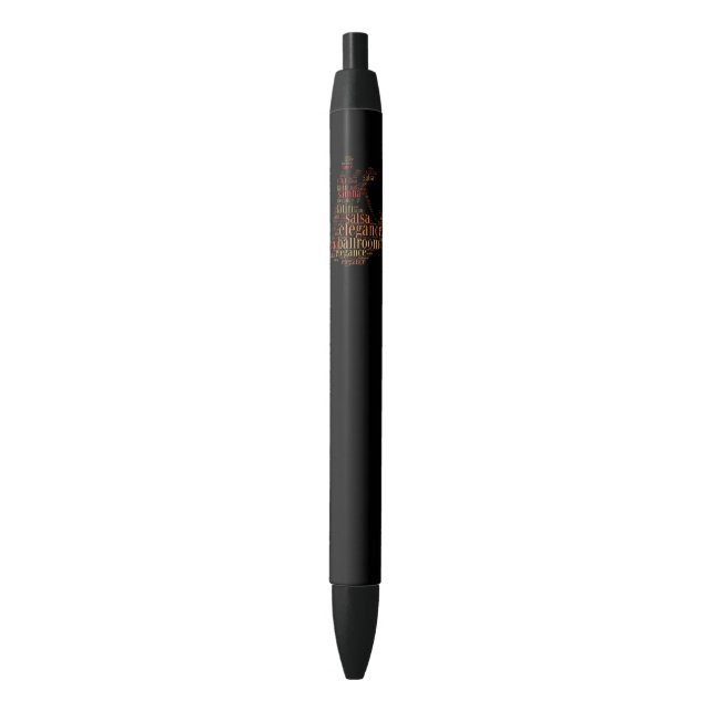 Dancing pair as words cloud design black ink pen (Front Vertical)