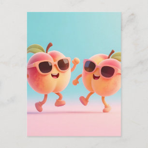 Dancing Peaches Sunglasses Postcard