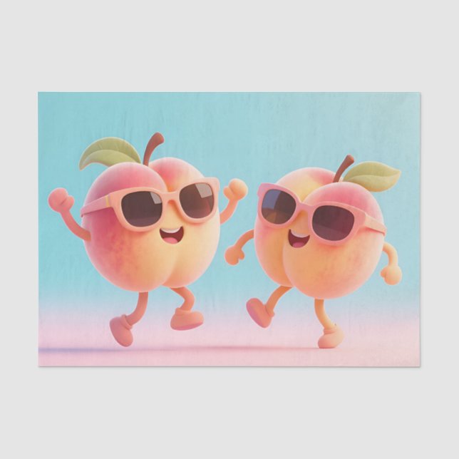 Dancing Peaches Sunglasses Tissue Paper (Front)