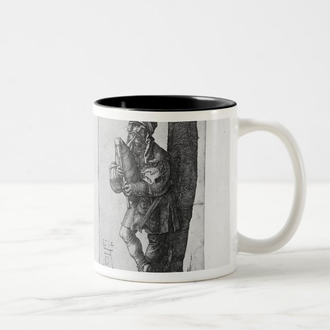 Dancing Peasants and a Bagpipe Player, 1514 Two-Tone Coffee Mug (Right)