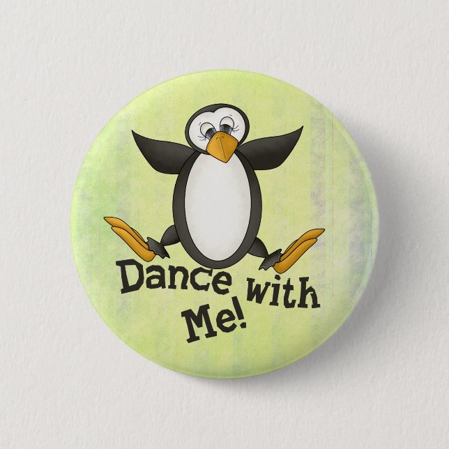 Dancing Penguin 2 Inch Round Button (Front)