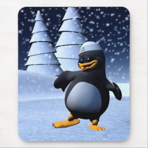 Dancing Penguin Mouse Pad