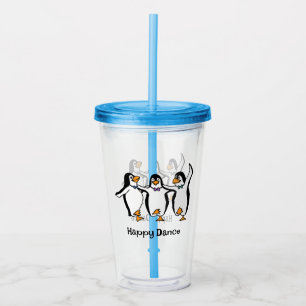 Dancing Penguins Design Acrylic Tumbler