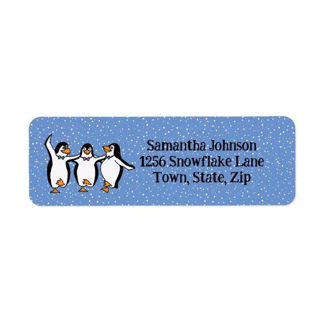 Dancing Penguins Return Address Label (Front)