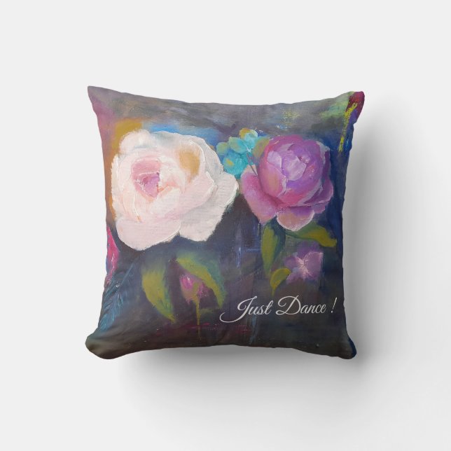 Dancing Peonies  Throw Pillow (Front)