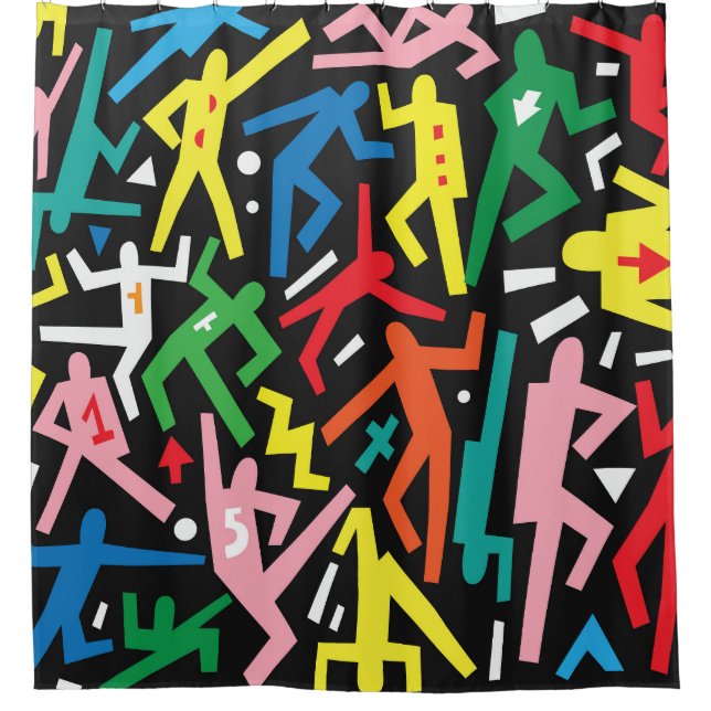 Dancing people, doodle set pattern. (Front)