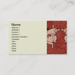 Dancing Pig Antique Cute Dancer Business Card