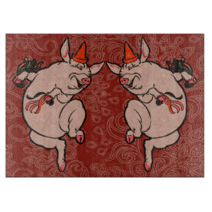 Dancing Pig Antique Cute Dancer Cutting Board