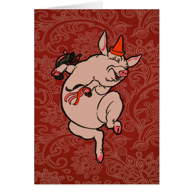 Dancing Pig Antique Cute Danseuse (Devant)