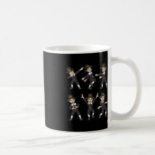 Dancing Pilgrim Thanksgiving Day Boys Girls Kid  Coffee Mug