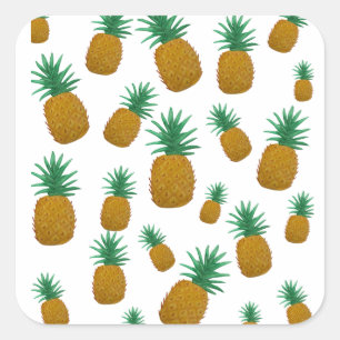Dancing pineapples square sticker