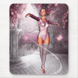 Dancing Pink Ballerina Mouse Pad