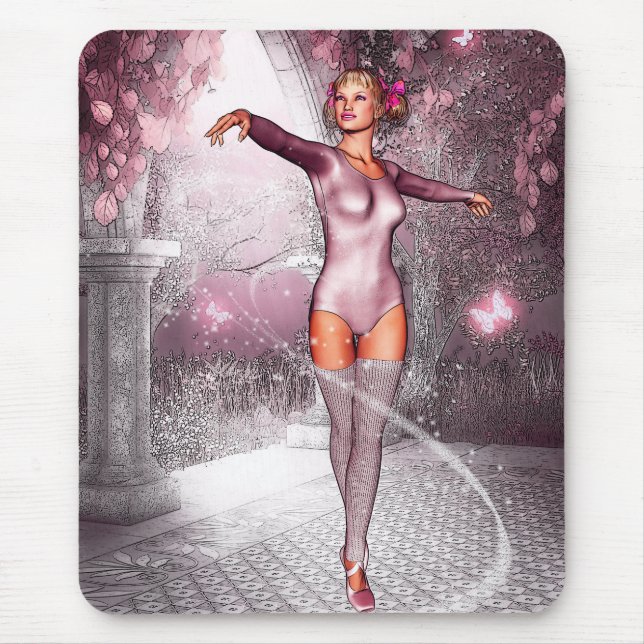 Dancing Pink Ballerina Mouse Pad (Front)