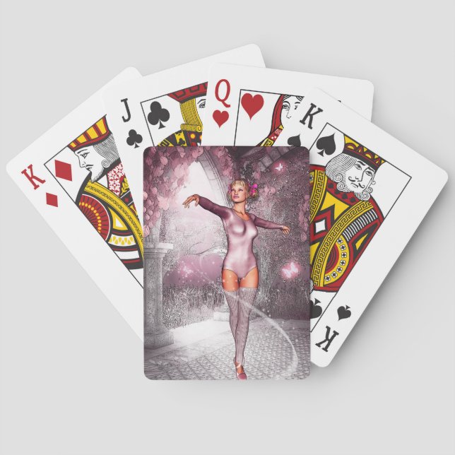 Dancing Pink Ballerina Playing Cards (Back)