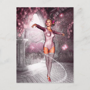 Dancing Pink Ballerina Postcard