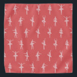 Dancing Pink Ballerinas Pattern Bandana<br><div class="desc">Elegant and charming pink ballet pattern of stylized light dusty pink dancing ballerinas in six silhouette poses on a white background. Beautiful ballerina gift or ballet decor for ballet dancers and their pets.</div>