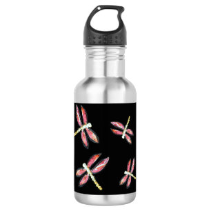 Dancing Pink Dragonfly Bugs 532 Ml Water Bottle