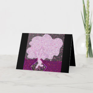 Dancing pink tree glitter Tu B'Shvat ט״ו בשבט  Holiday Card