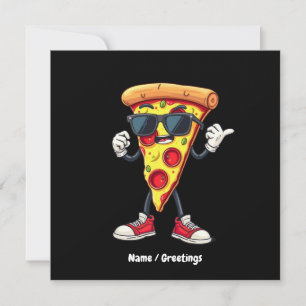 Dancing Pizza Slice A Playful & Delicious Design Invitation
